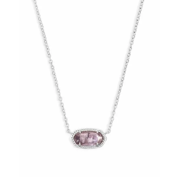Kendra Scott Elisa Silver Amethyst Necklace Kiefer Jewelers Lutz, FL