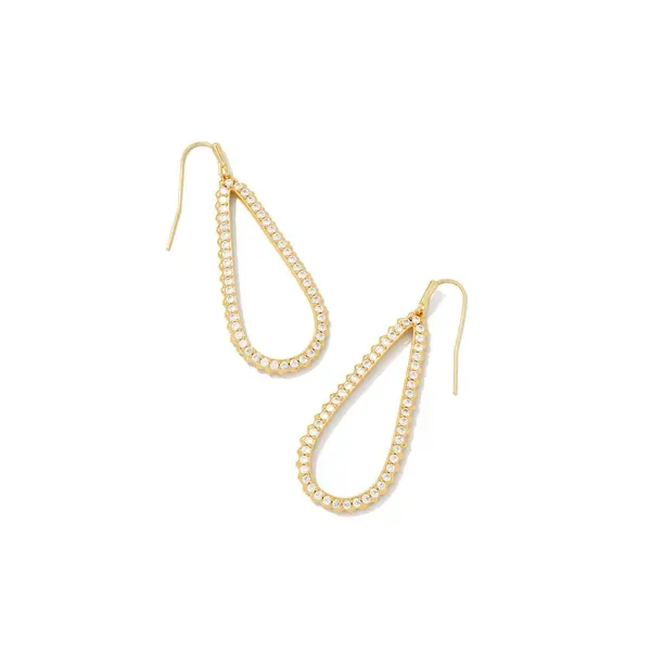 Kendra Scott Payton Gold Open Frame Earrings in White Crystal Kiefer Jewelers Lutz, FL