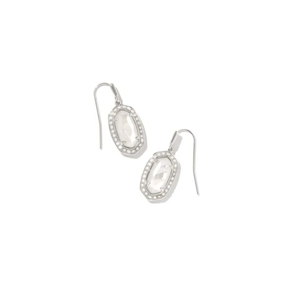 Kendra Scott Pearl Beaded Lee Silver Drop Earrings in Ivory Mother-of-Pearl Kiefer Jewelers Lutz, FL