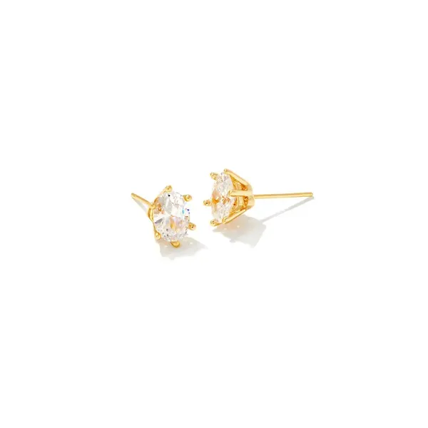 Kendra Scott Cailin Gold Wht Crystal Stud Earring Kiefer Jewelers Lutz, FL