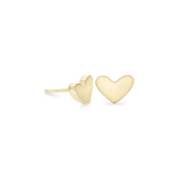 Kendra Scott Ari 18K Gold Vermeil Heart Stud Earring Image 2 Kiefer Jewelers Lutz, FL