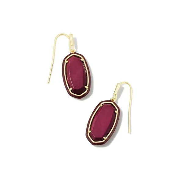 Kendra Scott Dani Gold Ena Maroon Drop Earrings Kiefer Jewelers Lutz, FL