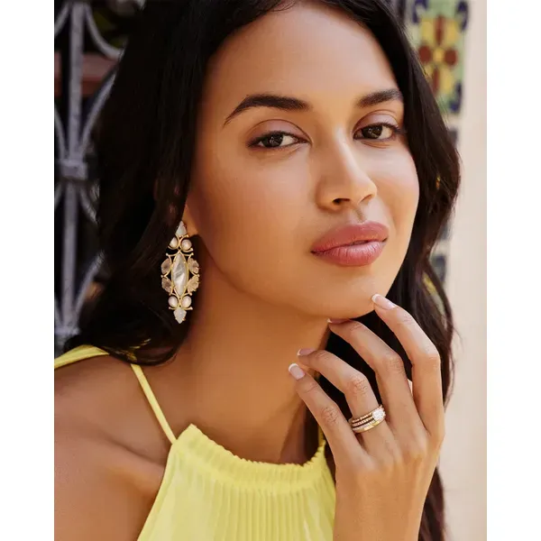 Kendra Scott Genevieve Gold Ivory Earrings Image 2 Kiefer Jewelers Lutz, FL