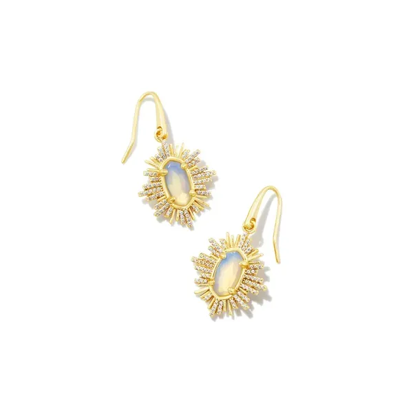 Kendra Scott Grayson Gold Iridescent Opalite Sunburst Drop Earring Kiefer Jewelers Lutz, FL
