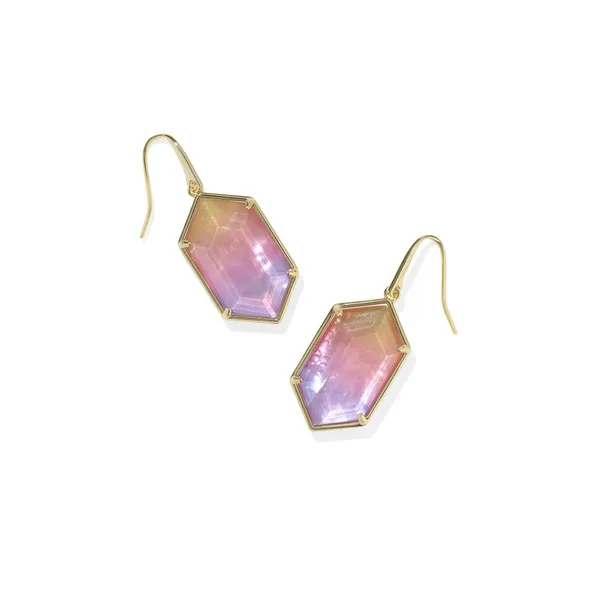 Kendra Scott Hallie Gold Sunrise Watercolor Drop Earrings Kiefer Jewelers Lutz, FL