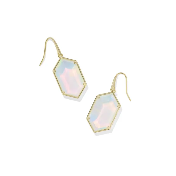 Kendra Scott Hallie Gold Opalite Illusion Drop Earrings Kiefer Jewelers Lutz, FL