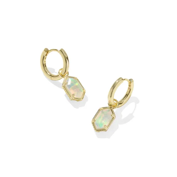 Kendra Scott Hallie Gold Opalite Illusion Huggie Earrings Kiefer Jewelers Lutz, FL