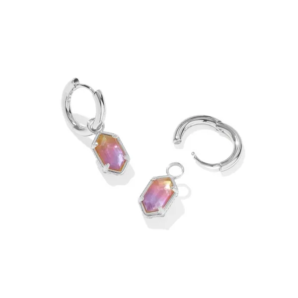 Kendra Scott Hallie Silver Sunrise Watercolor Illusion Huggie Earrings Image 2 Kiefer Jewelers Lutz, FL