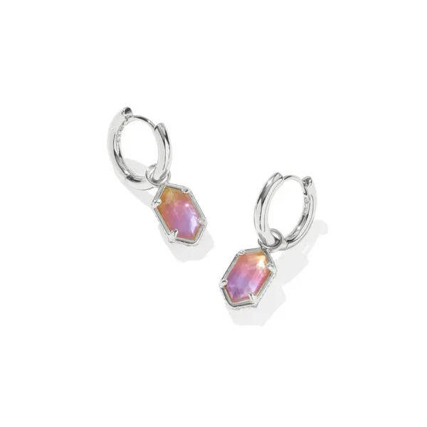 Kendra Scott Hallie Silver Sunrise Watercolor Illusion Huggie Earrings Kiefer Jewelers Lutz, FL