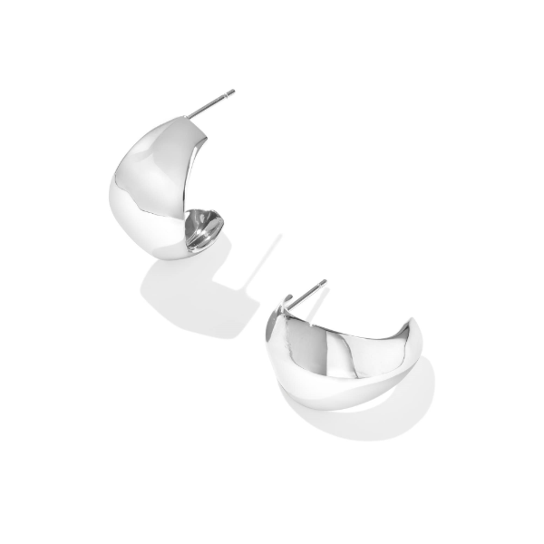 Kendra Scott Krista Silver Metal Hoop Earrings Kiefer Jewelers Lutz, FL