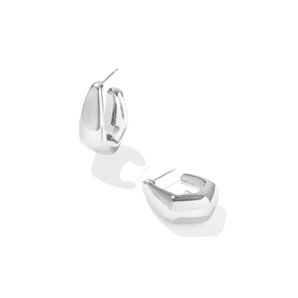 Kendra Scott Kaia Silver Small Hoop Earrings Kiefer Jewelers Lutz, FL