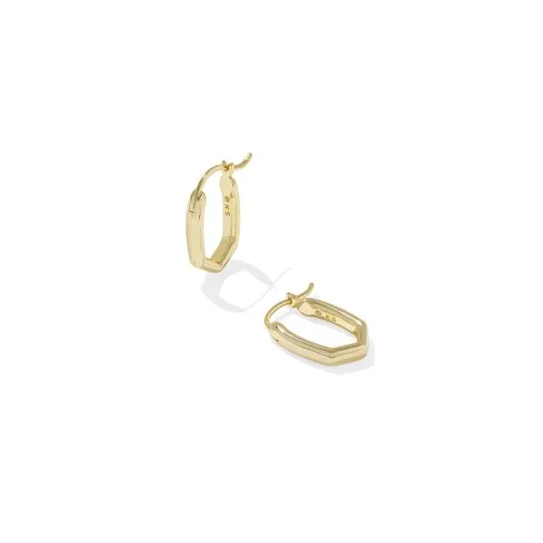 Kendra Scott Mini Elisa and Abbie Gold Huggie Earrings Image 2 Kiefer Jewelers Lutz, FL