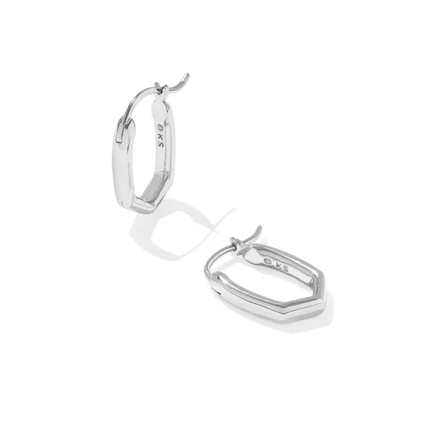 Kendra Scott Mini Elisa and Abbie Silver Huggie Earrings Image 2 Kiefer Jewelers Lutz, FL