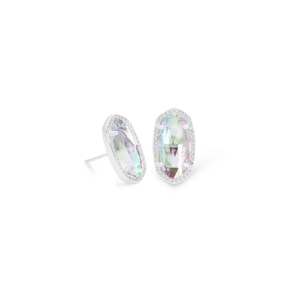 Kendra Scott Ellie Silver Stud Earrings in Dichroic Glass Kiefer Jewelers Lutz, FL