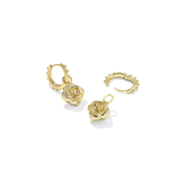 Kendra Scott Mallory Rose Huggie Earrings in Gold with Red Mother of Pearl Image 4 Kiefer Jewelers Lutz, FL