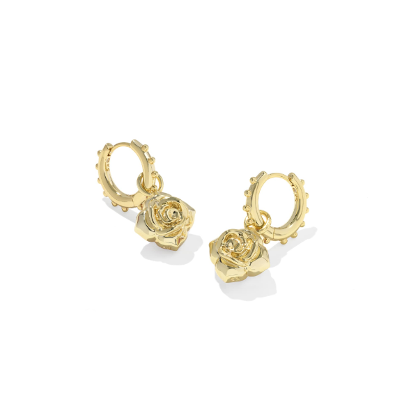 Kendra Scott Mallory Rose Huggie Earrings in Gold with Ivory Mother Pearl Image 3 Kiefer Jewelers Lutz, FL