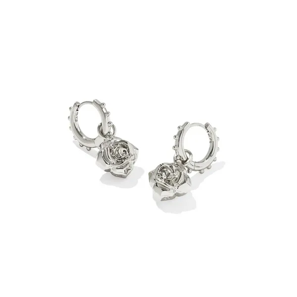 Kendra Scott Mallory Rose Hugge Earrings in Silver with Blush Ivory Mother of Pearl Image 3 Kiefer Jewelers Lutz, FL