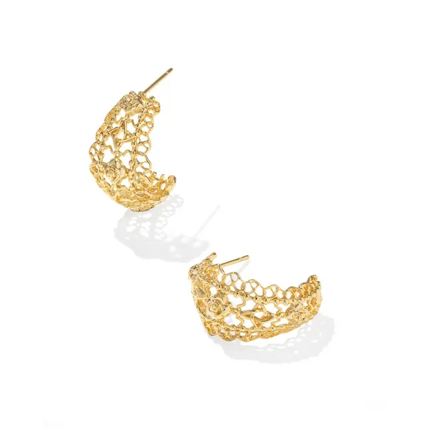Kendra Scott Krista Lace Huggie Earring in Gold Kiefer Jewelers Lutz, FL