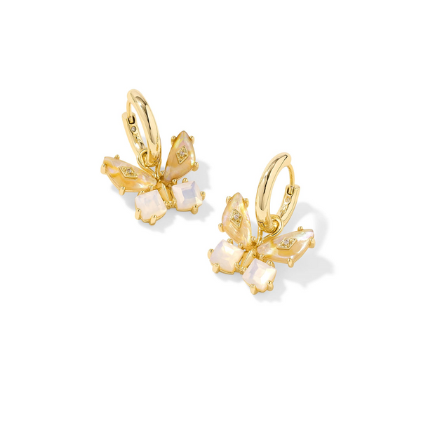 Bianca Butterfly Gold and Iridescent White Mix Huggie Earrings by Kendra Scott Kiefer Jewelers Lutz, FL