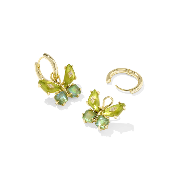 Bianca Butterfly Gold and Green Mix Huggie Earrings by Kendra Scott Image 2 Kiefer Jewelers Lutz, FL