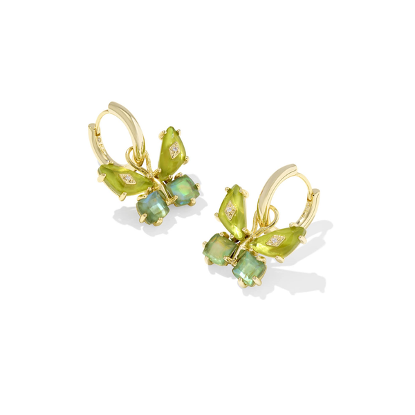 Bianca Butterfly Gold and Green Mix Huggie Earrings by Kendra Scott Kiefer Jewelers Lutz, FL