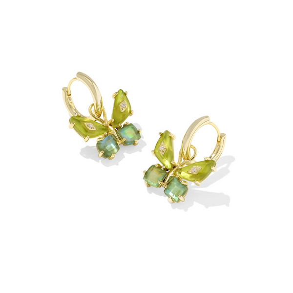 Bianca Butterfly Gold and Green Mix Huggie Earrings by Kendra Scott Kiefer Jewelers Lutz, FL