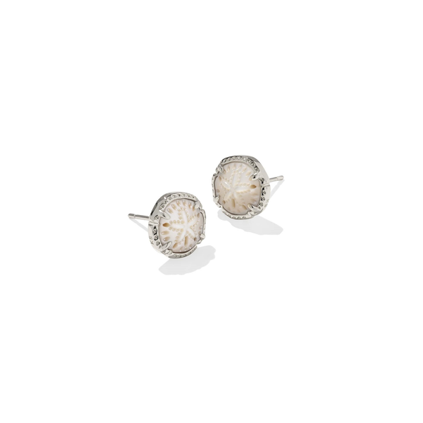 Sand Dollar Silver with Natural Mother-of-Pearl Stud Earrings by Kendra Scott Kiefer Jewelers Lutz, FL