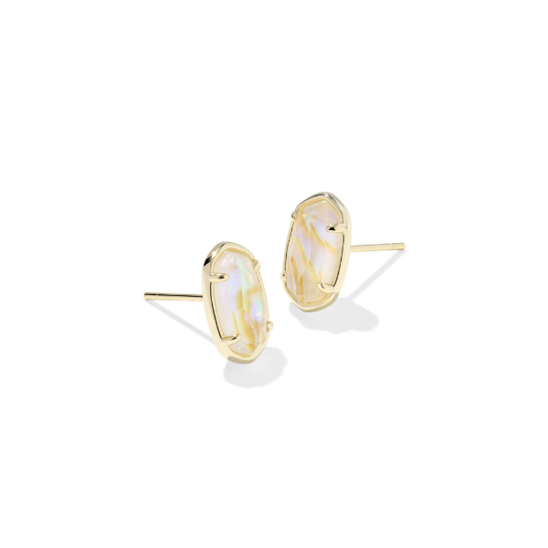 Grayson Gold Stone with Iridescent Abalone Stud Earrings by Kendra Scott Kiefer Jewelers Lutz, FL