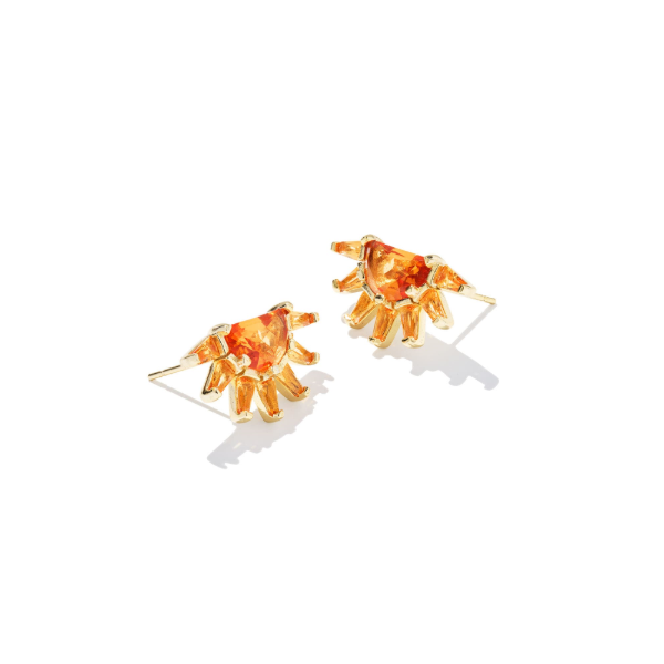 Samantha Sun Gold with Orange Glass Stud Earrings by Kendra Scott Kiefer Jewelers Lutz, FL