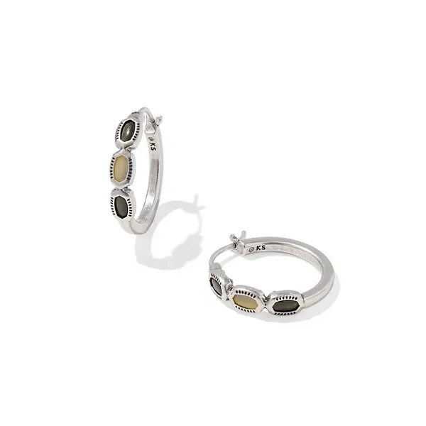 Mini Elisa Silver with Black Mix Vintage Hoop Earrings by Kendra Scott Kiefer Jewelers Lutz, FL