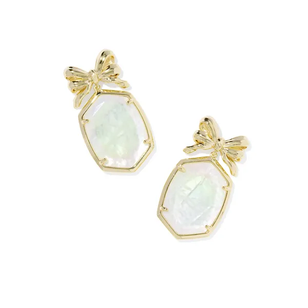Daphne Box Gold with Iridescent Crystal Ivory Illusion Drop Earrings by Kendra Scott Kiefer Jewelers Lutz, FL