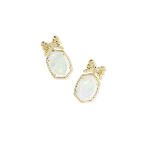 Daphne Box Gold with Iridescent Crystal Ivory Illusion Drop Earrings by Kendra Scott Kiefer Jewelers Lutz, FL