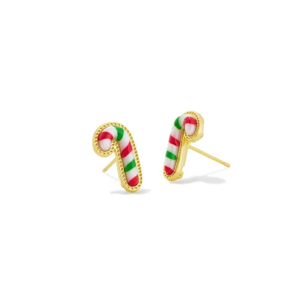 Candy Cane Gold with Red and Green Mix Stud Earrings by Kendra Scott Kiefer Jewelers Lutz, FL