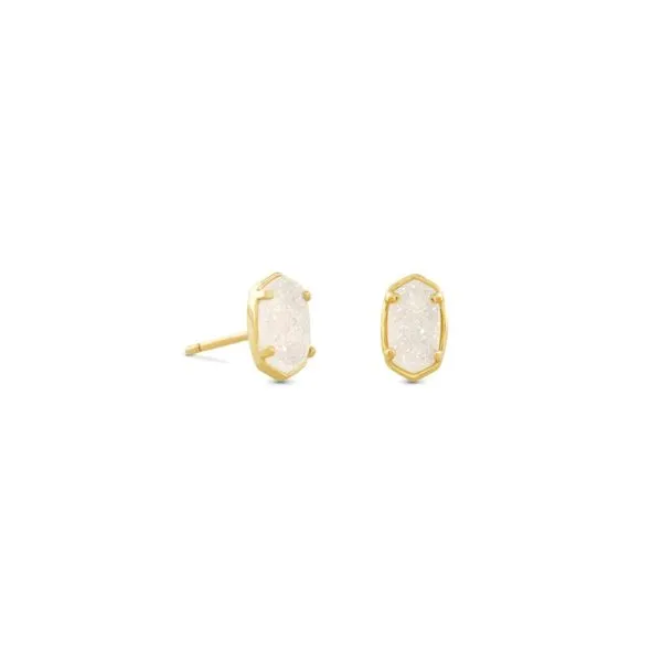 Kendra Scott Emilie Gold Stud Earrings in Iridescent Drusy Kiefer Jewelers Lutz, FL