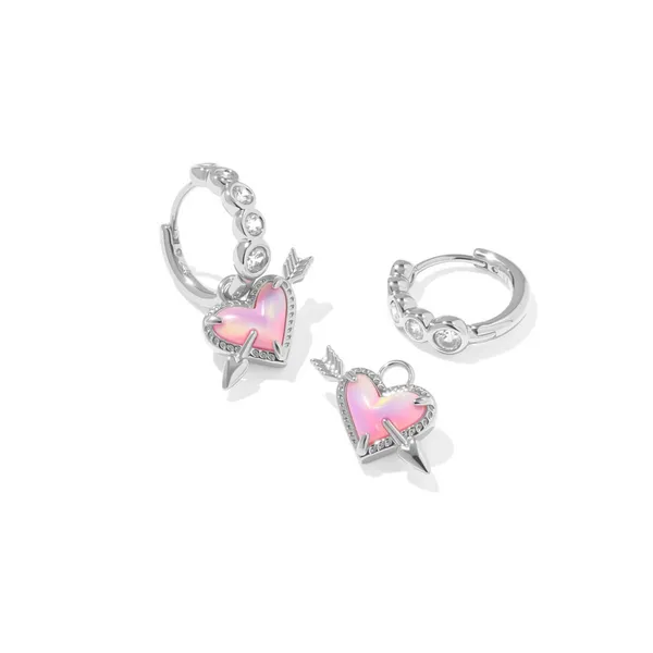 Ari Silver Heart Arrow Convertible Huggie Earrings by Kendra Scott Image 2 Kiefer Jewelers Lutz, FL