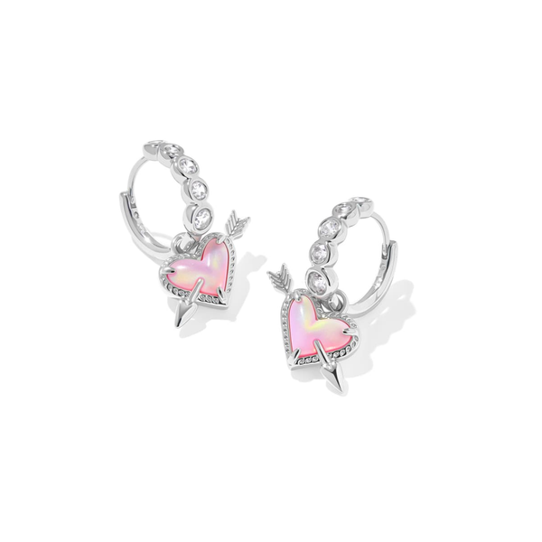 Ari Silver Heart Arrow Convertible Huggie Earrings by Kendra Scott Kiefer Jewelers Lutz, FL