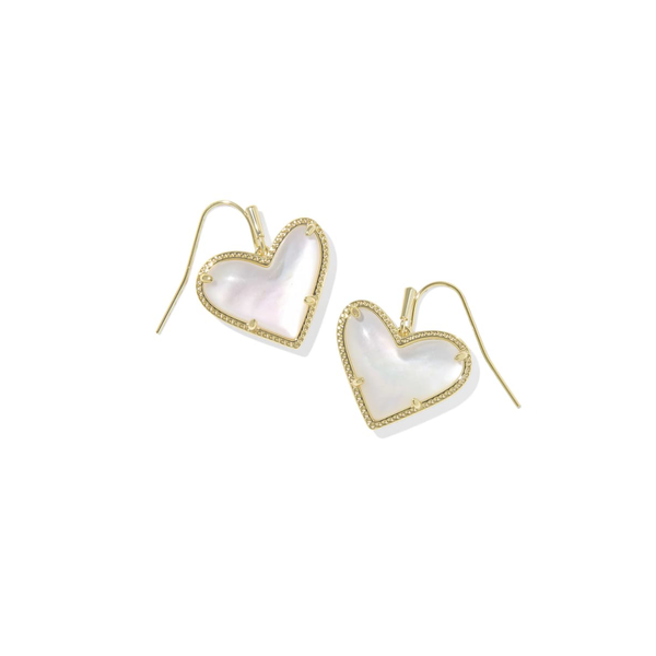 Ari Heart Statement Gold with Ivory Mother of Pearl Drop Earrings by Kendra Scott Kiefer Jewelers Lutz, FL
