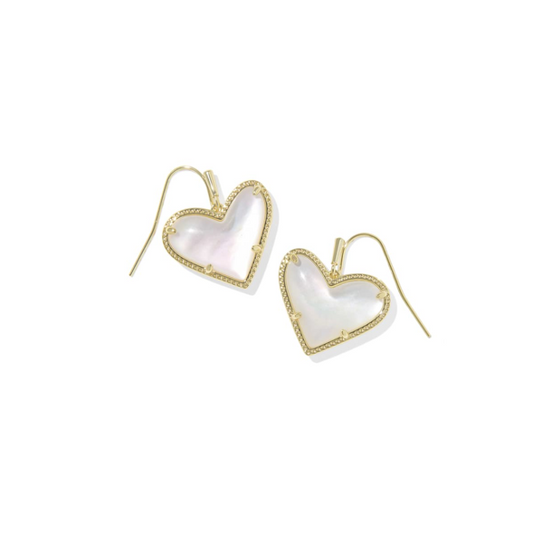Ari Heart Statement Gold with Ivory Mother of Pearl Drop Earrings by Kendra Scott Kiefer Jewelers Lutz, FL