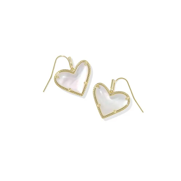 Ari Heart Statement Gold with Ivory Mother of Pearl Drop Earrings by Kendra Scott Kiefer Jewelers Lutz, FL