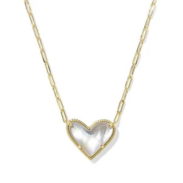 Ari Heart Statement Pendant Gold with Ivory Mother of Pearl by Kendra Scott Kiefer Jewelers Lutz, FL
