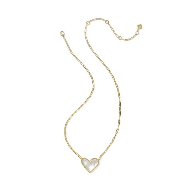 Ari Heart Statement Pendant Gold with Ivory Mother of Pearl by Kendra Scott Image 3 Kiefer Jewelers Lutz, FL