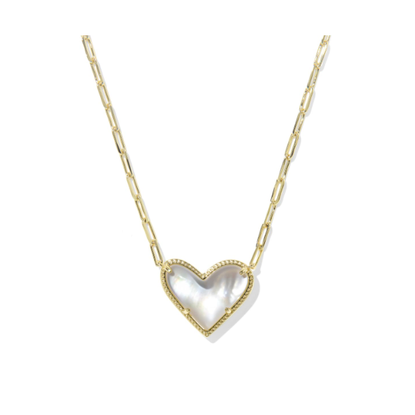 Ari Heart Statement Pendant Gold with Ivory Mother of Pearl by Kendra Scott Kiefer Jewelers Lutz, FL