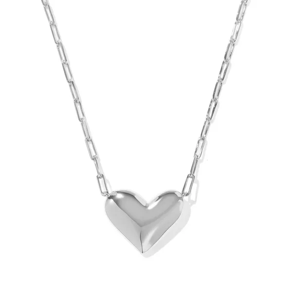 Ari Heart Statement Pendant Silver with Ivory Mother of Pearl by Kendra Scott Image 2 Kiefer Jewelers Lutz, FL