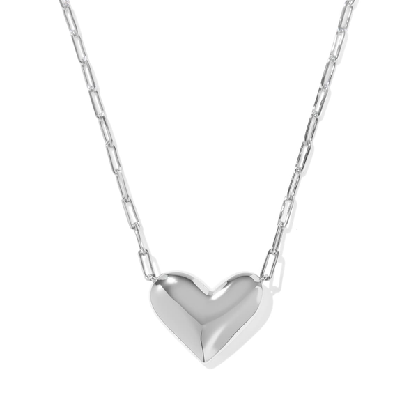 Ari Heart Statement Pendant Silver with Ivory Mother of Pearl by Kendra Scott Image 2 Kiefer Jewelers Lutz, FL