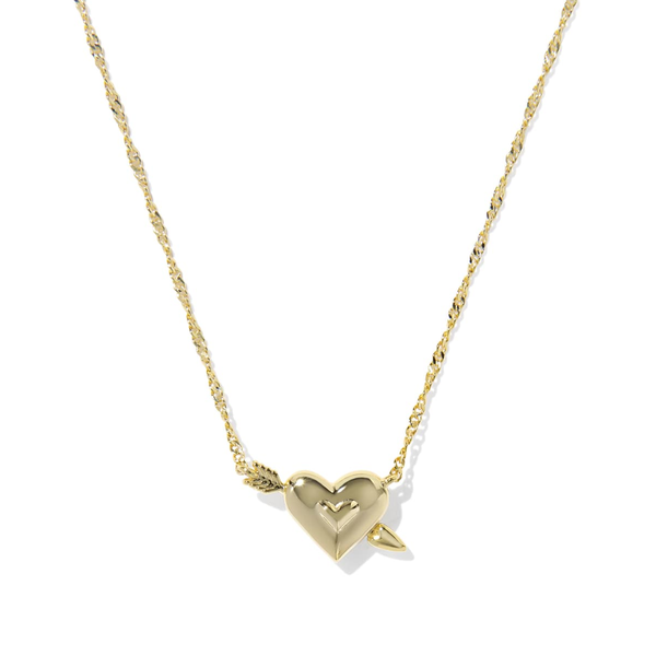 Ari Heart Arrow Gold Short Pendant Necklace by Kendra Scott Image 2 Kiefer Jewelers Lutz, FL