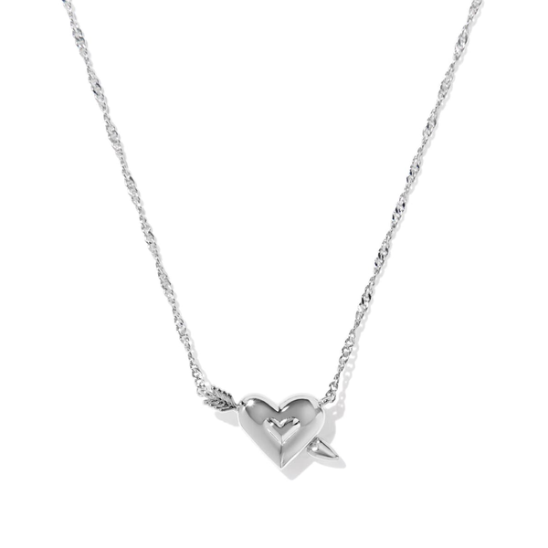 Ari Heart Arrow Silver Short Pendant Necklace by Kendra Scott Image 2 Kiefer Jewelers Lutz, FL