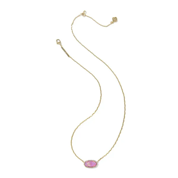 Elisa Pave Frame Gold Short Pendant Necklace by Kendra Scott Image 2 Kiefer Jewelers Lutz, FL