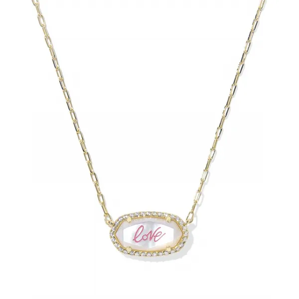 Elisa Pave Frame Gold Short Pendant Necklace  by Kendra Scott Kiefer Jewelers Lutz, FL
