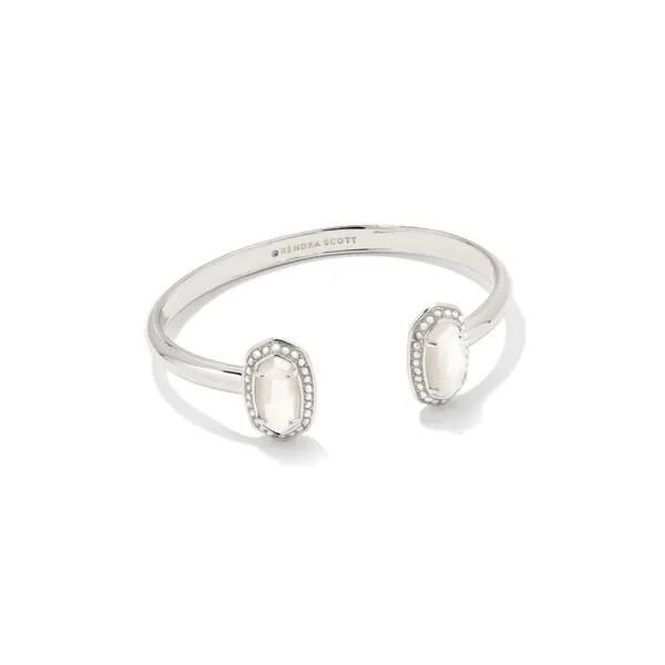 Kendra Scott Pearl Beaded Elton Silver Cuff Bracelet in Ivory Mother-of-Pearl Kiefer Jewelers Lutz, FL