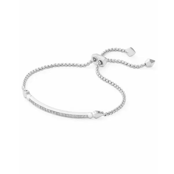 Kendra Scott Ott Silver Cubic Zirconia Adjustable Chain Bracelet Kiefer Jewelers Lutz, FL